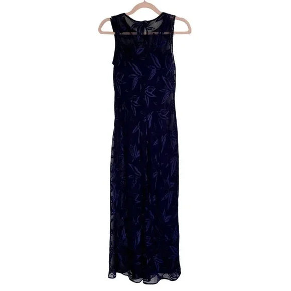 satin dress 90s Vintage 90s Jessica McClintock Black Satin Flower Strap Maxi Dress main image 0